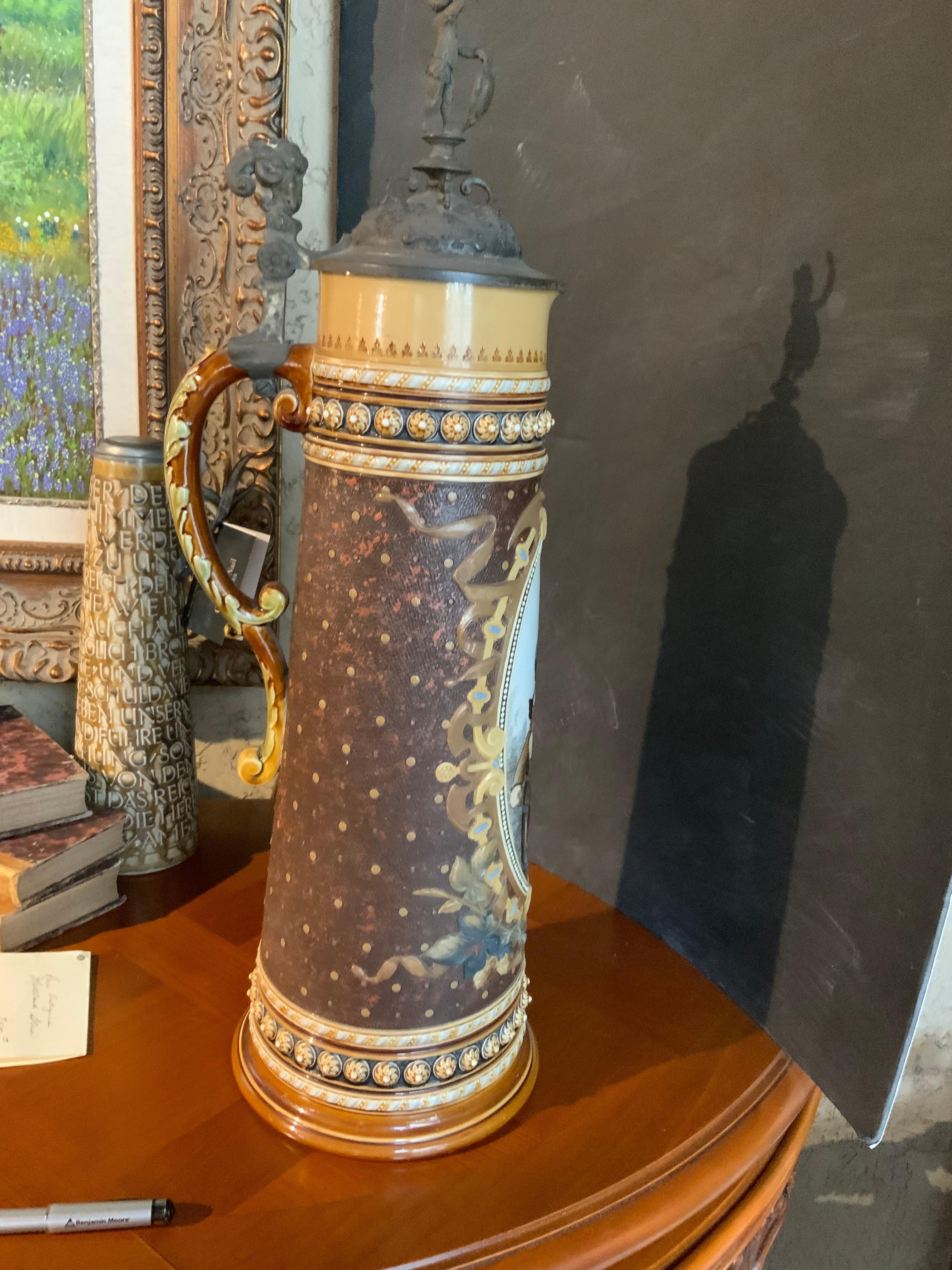 Recipiente para beber Mettlach Poklal s. XIX Tankard siglo XIX en venta
