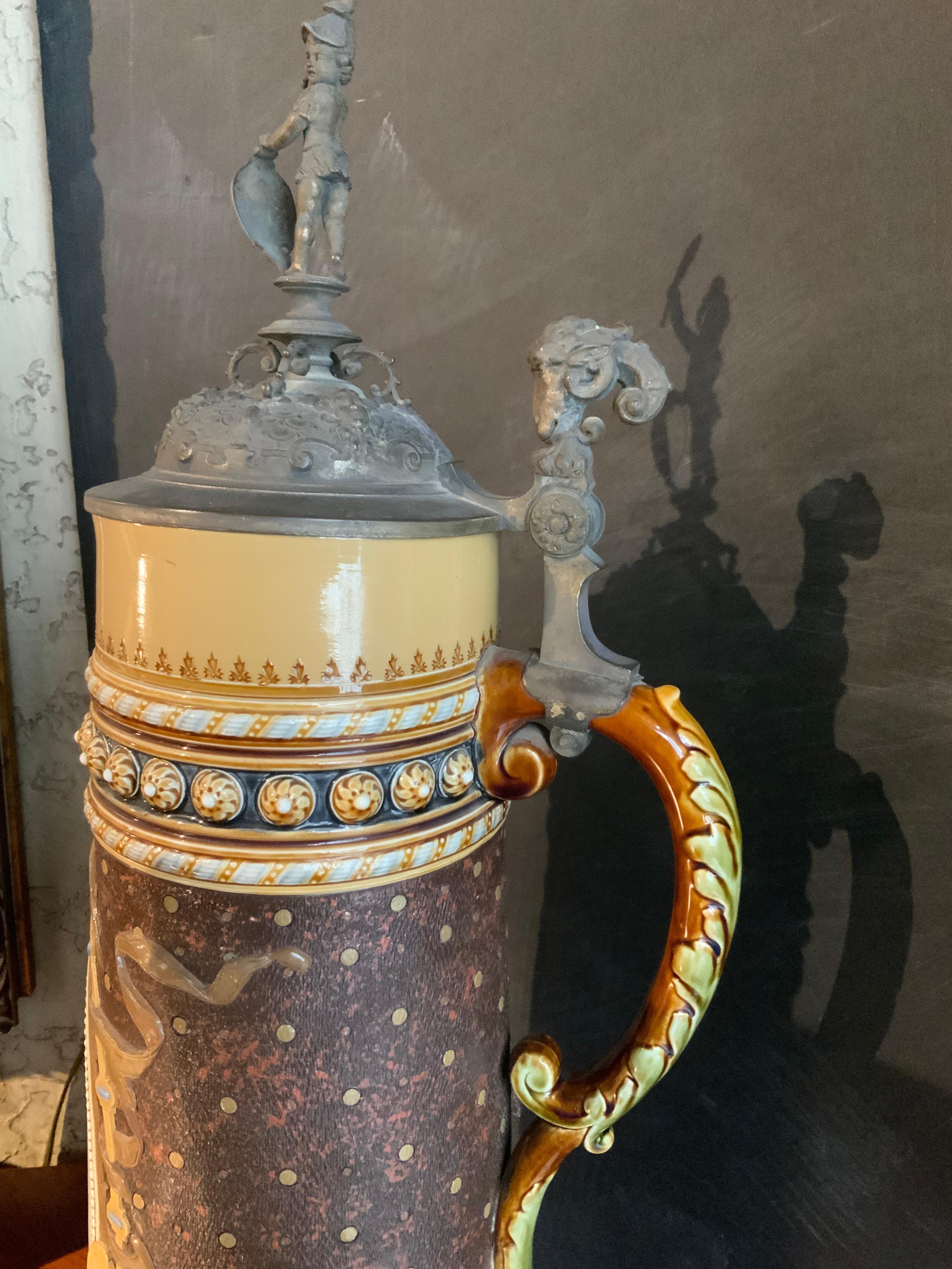 Recipiente para beber Mettlach Poklal s. XIX Tankard en venta 2