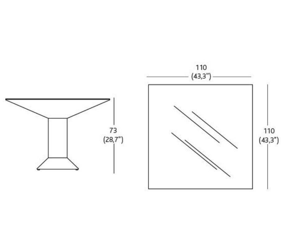 Table Mettsass, par Ettore Sottsass, Verre rouge, 20e siècle en vente 8