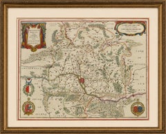 Metz, Lorraine & Verdun Antique Blaeu Atlas Map, France, 1642