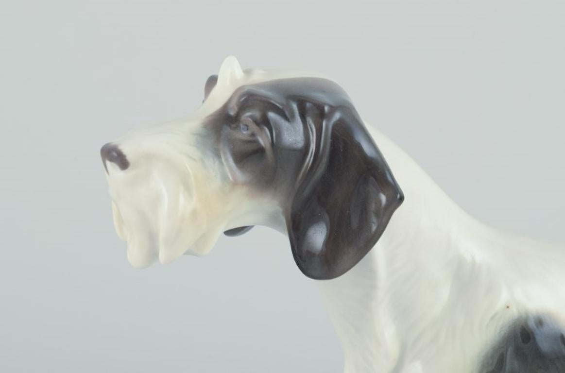 20th Century Metzler & Ortloff, Germany.  Porcelain figurine of an English Pointer. For Sale