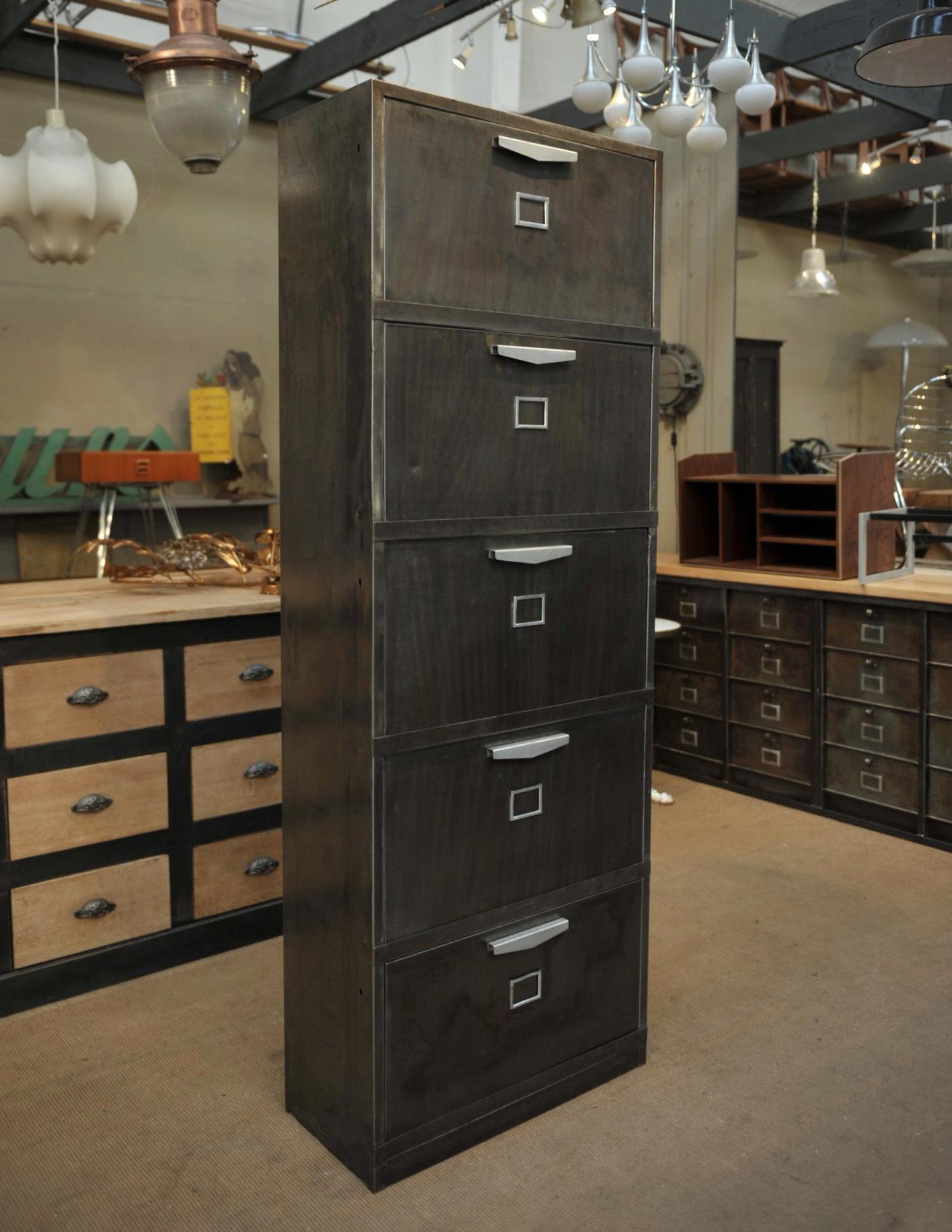 Metallo Meuble à bascule 5 clapets 1960's in vendita