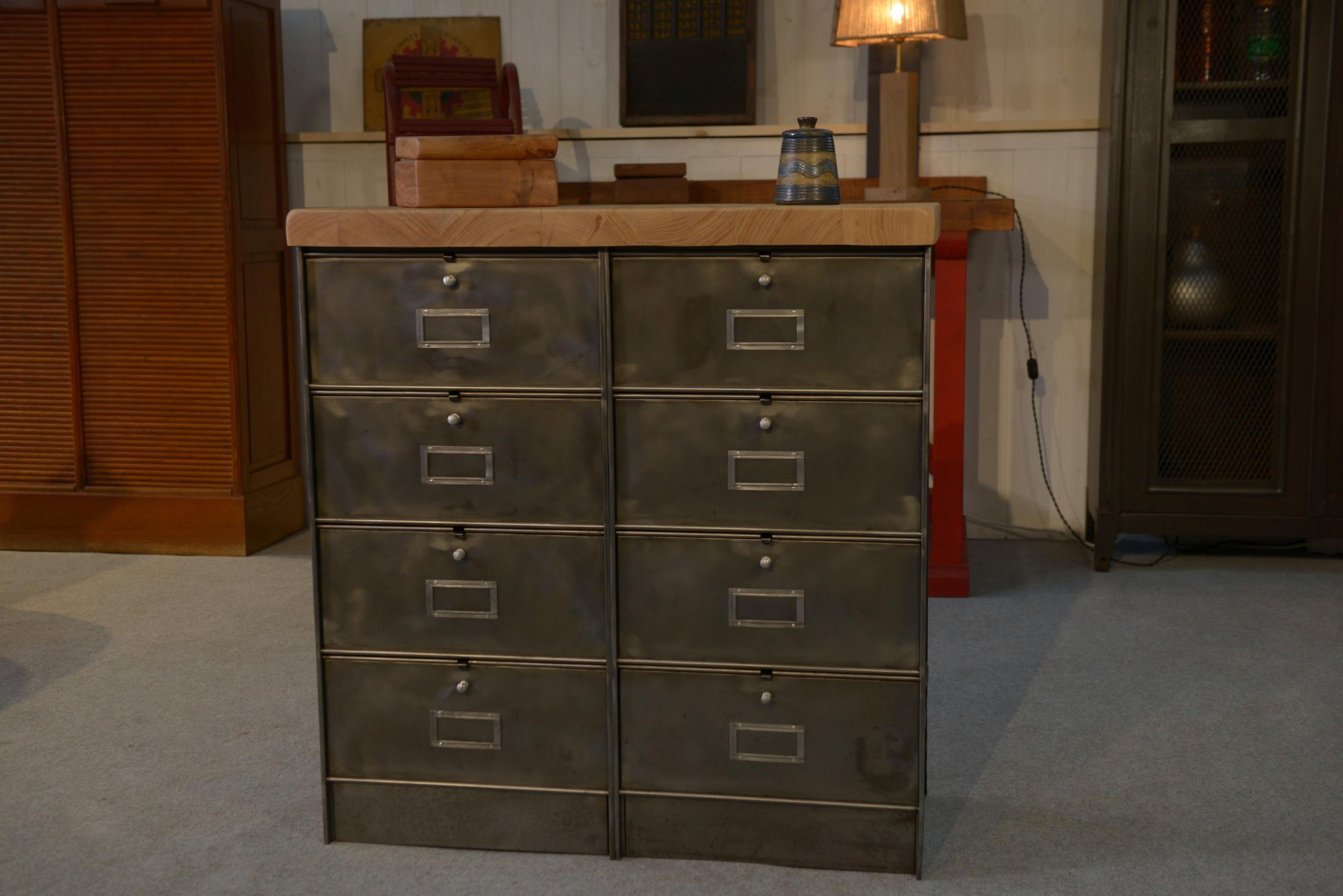Meuble à clapets Ronéo 2 colonnes 8 clapets travail français vers 1950 in vendita 4