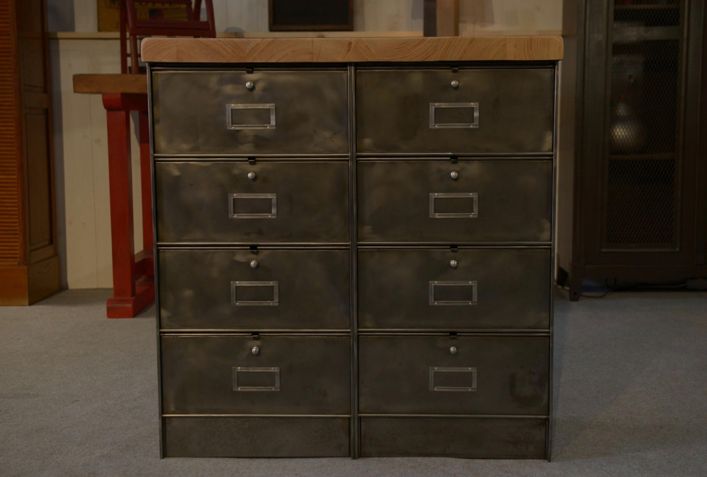 Meuble à clapets Ronéo 2 colonnes 8 clapets travail français vers 1950 in vendita 6