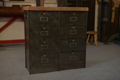 Meuble à clapets Ronéo 2 colonnes 8 clapets travail français vers 1950