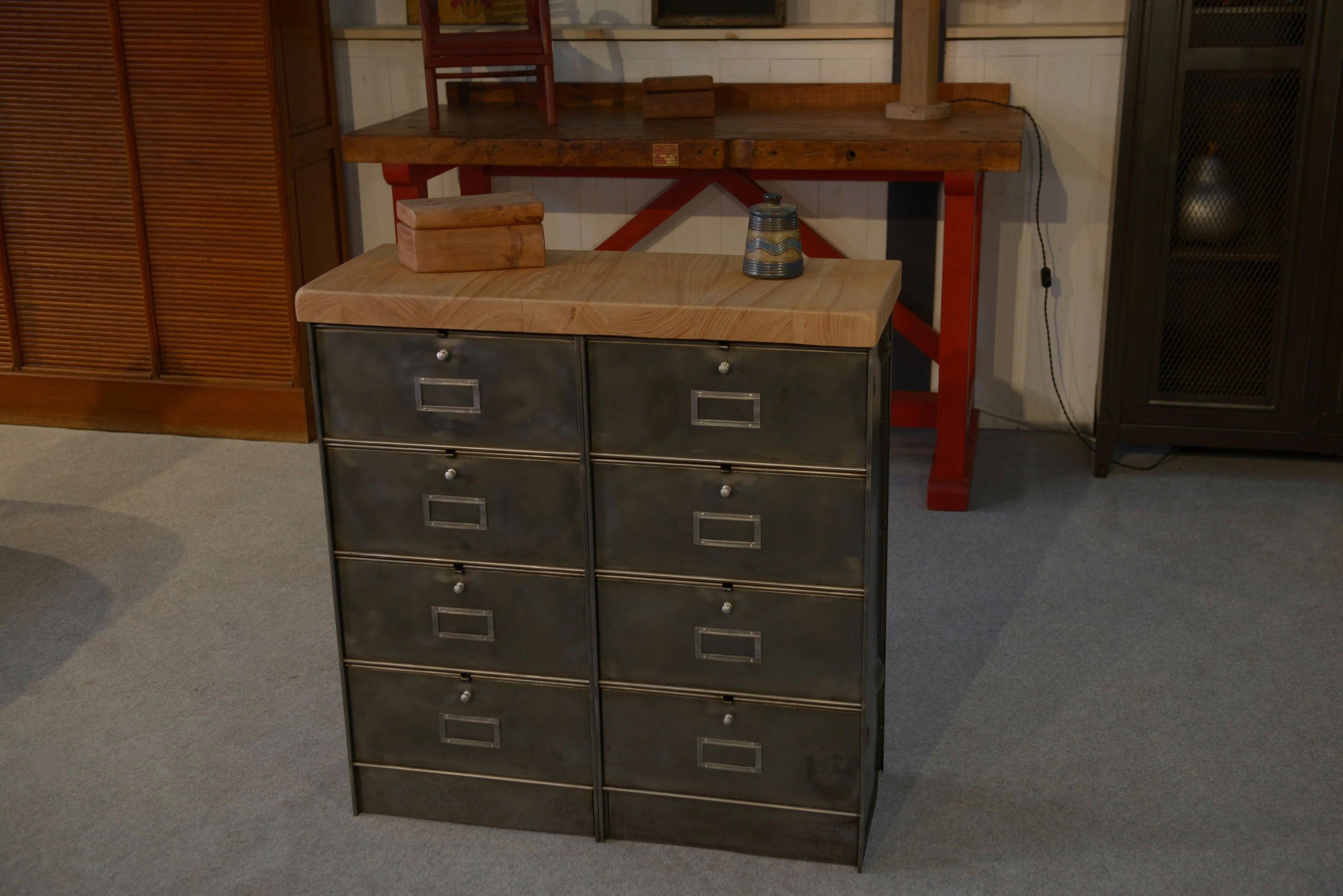 Meuble à clapets Ronéo 2 colonnes 8 clapets travail français vers 1950 in vendita 2