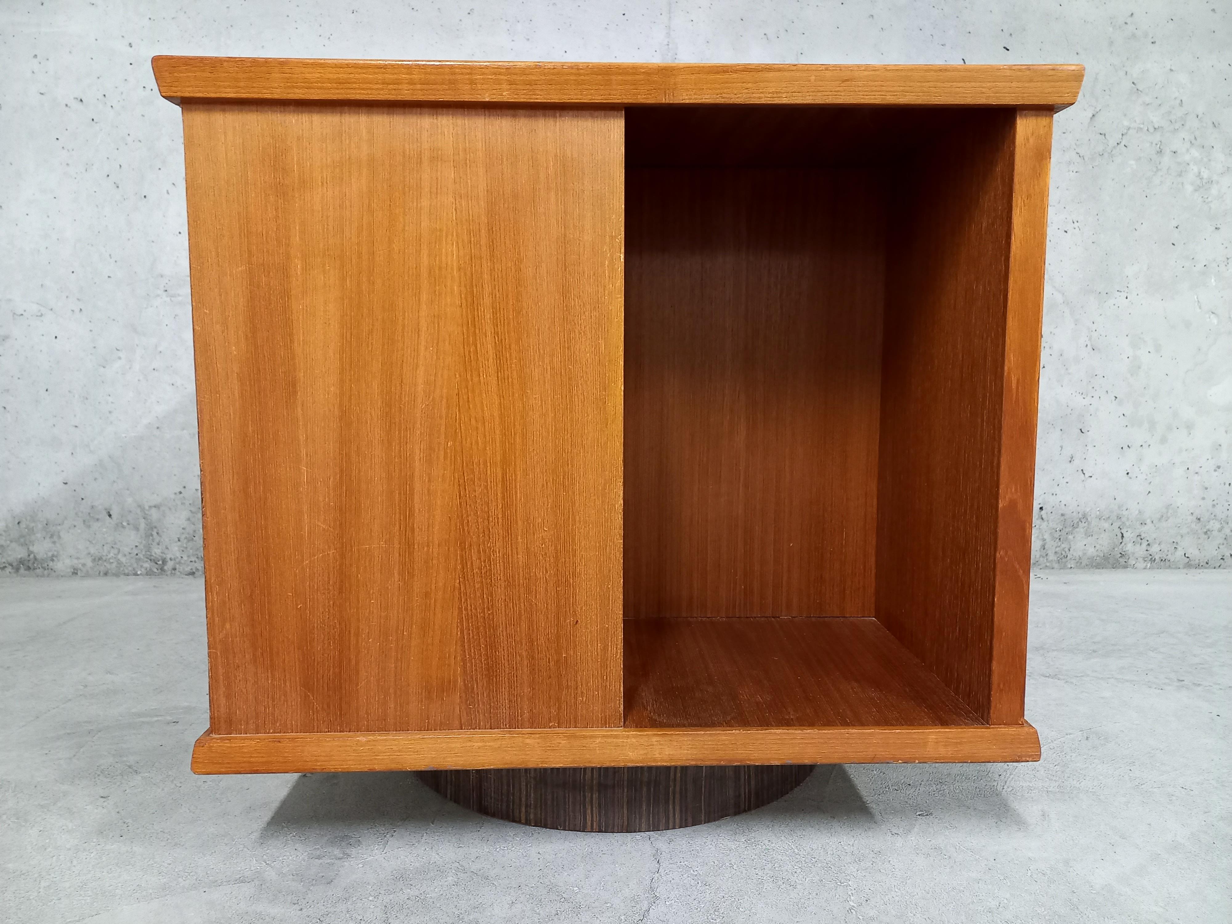 Meuble bar vintage pivotant en teck années 60 70 5