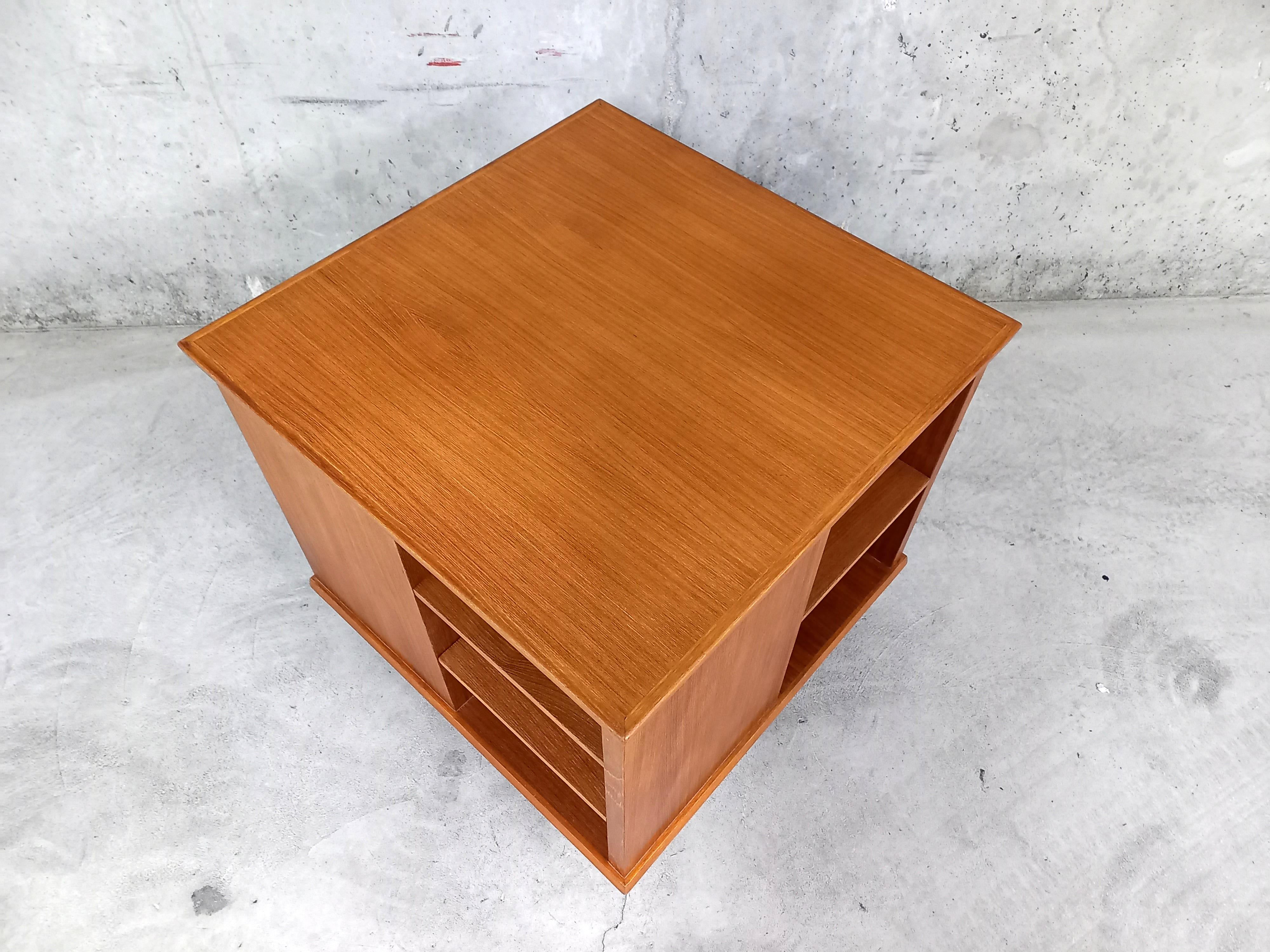 Meuble bar vintage pivotant en teck années 60 70 1