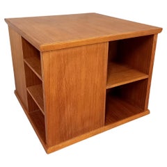 Meuble bar vintage pivotant en teck années 60 70