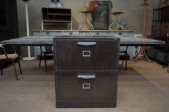 Meuble bas industriel 2 tiroirs 1950s