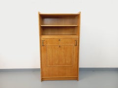 Meuble bibliothèque vintage avec table d’appoint en bois de chêne des années 60