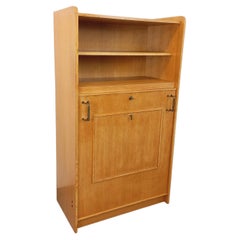 Meuble bibliothèque vintage avec table d’appoint en bois de chêne des années 60