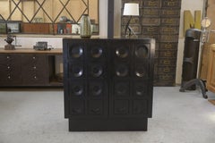 Meuble brutaliste De Coene noir 1970 's