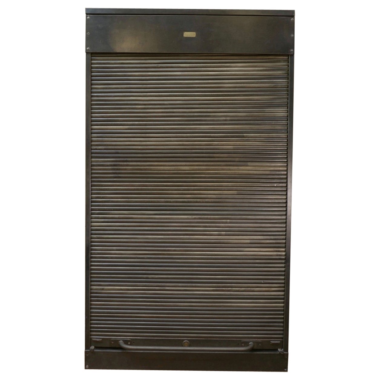 Meuble Classeur à Volet en métal "Ronéo" 1950s For Sale