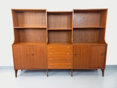 Meuble de rangement bibliothèque scandinave vintage 3 parties en teck années 60