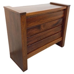 Meuble de rangement commode vintage Maison Regain en orme massif des années 80