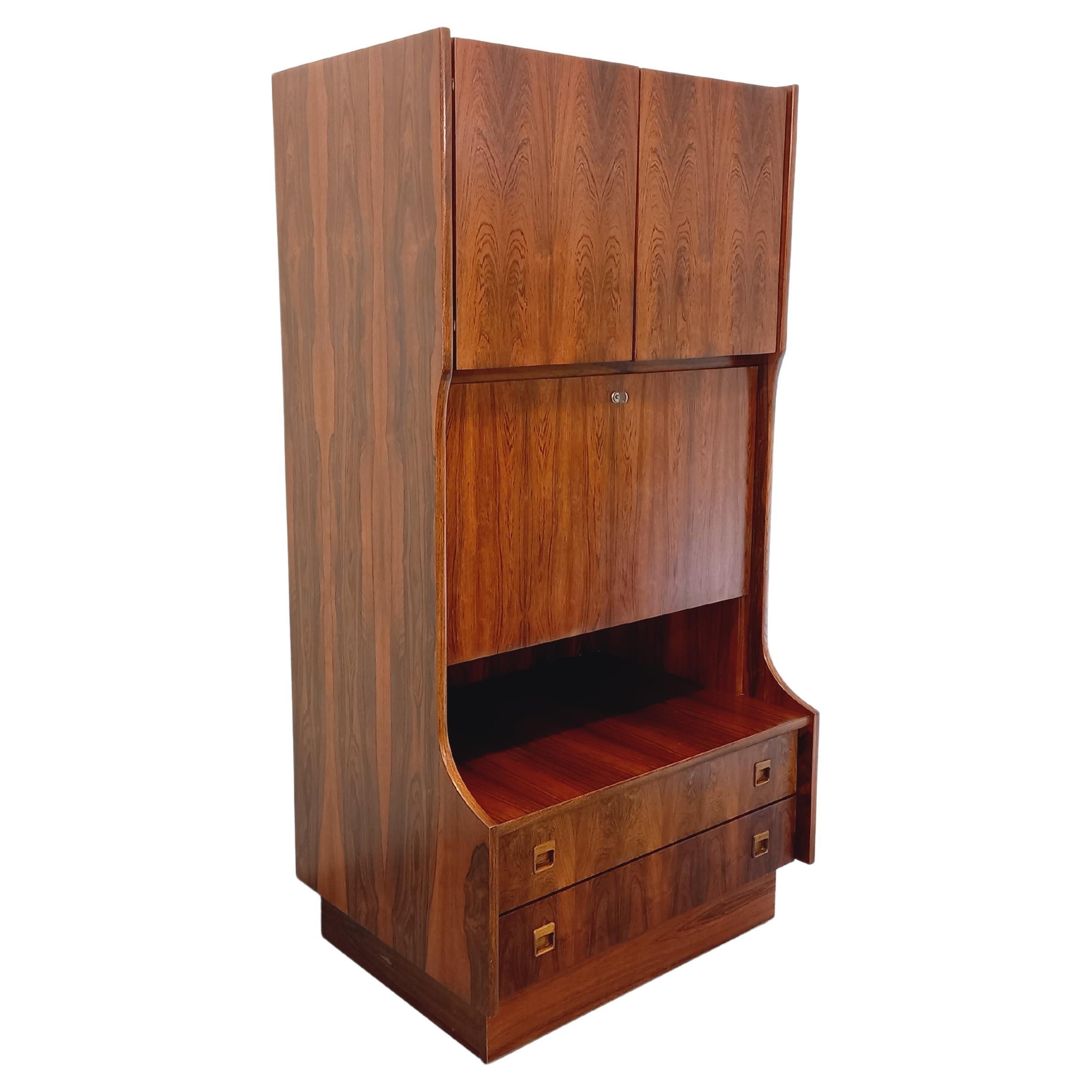 Meuble de rangement haut vintage en palissandre années 60