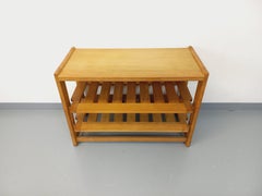 Meuble de rangement ouvert vintage Guillerme et Chambron en chêne massif