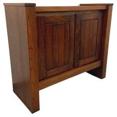 Meuble de rangement vintage Maison Regain en orme massif des années 80