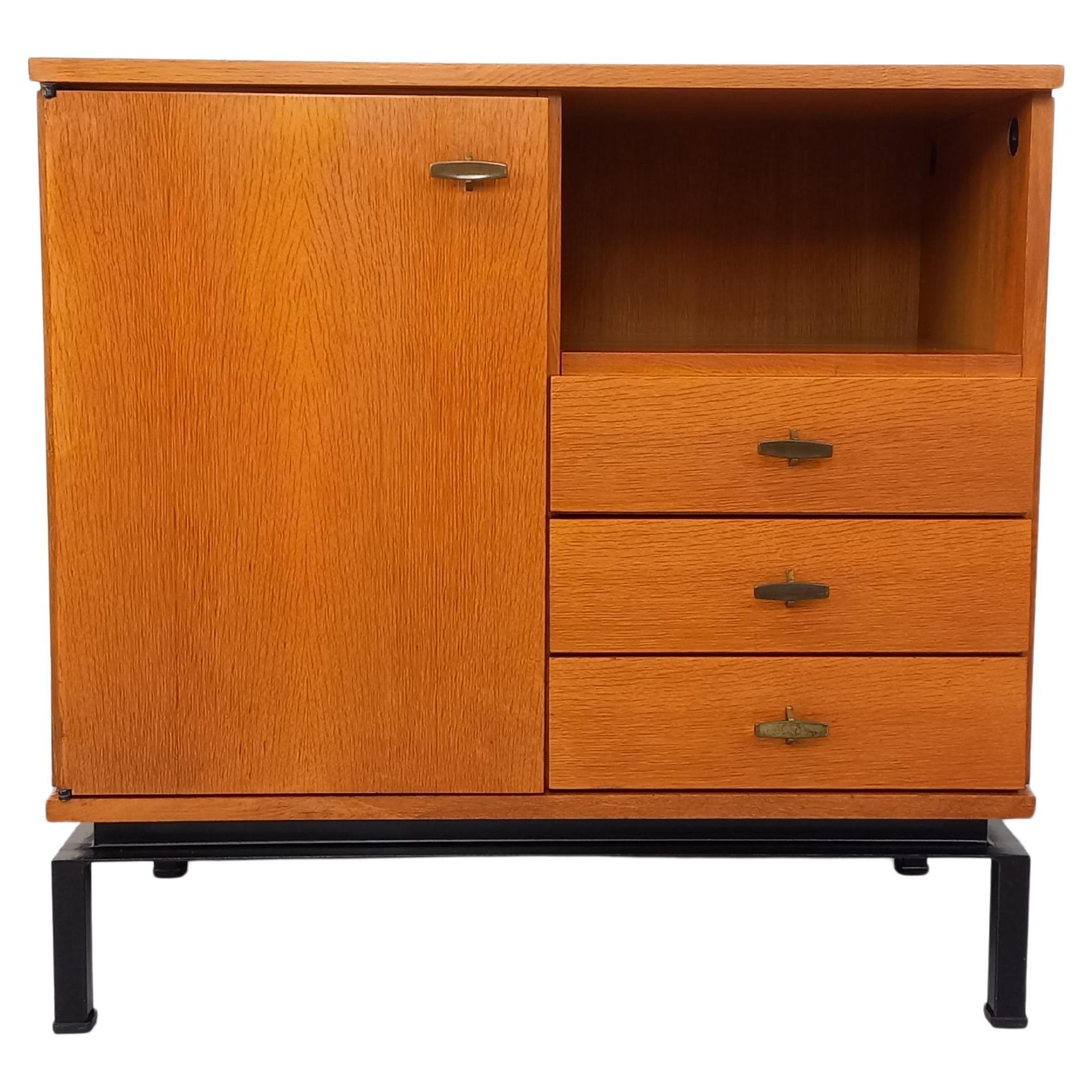 Meuble de rangement vintage style moderniste par Marcel Gascoin pour Alveole