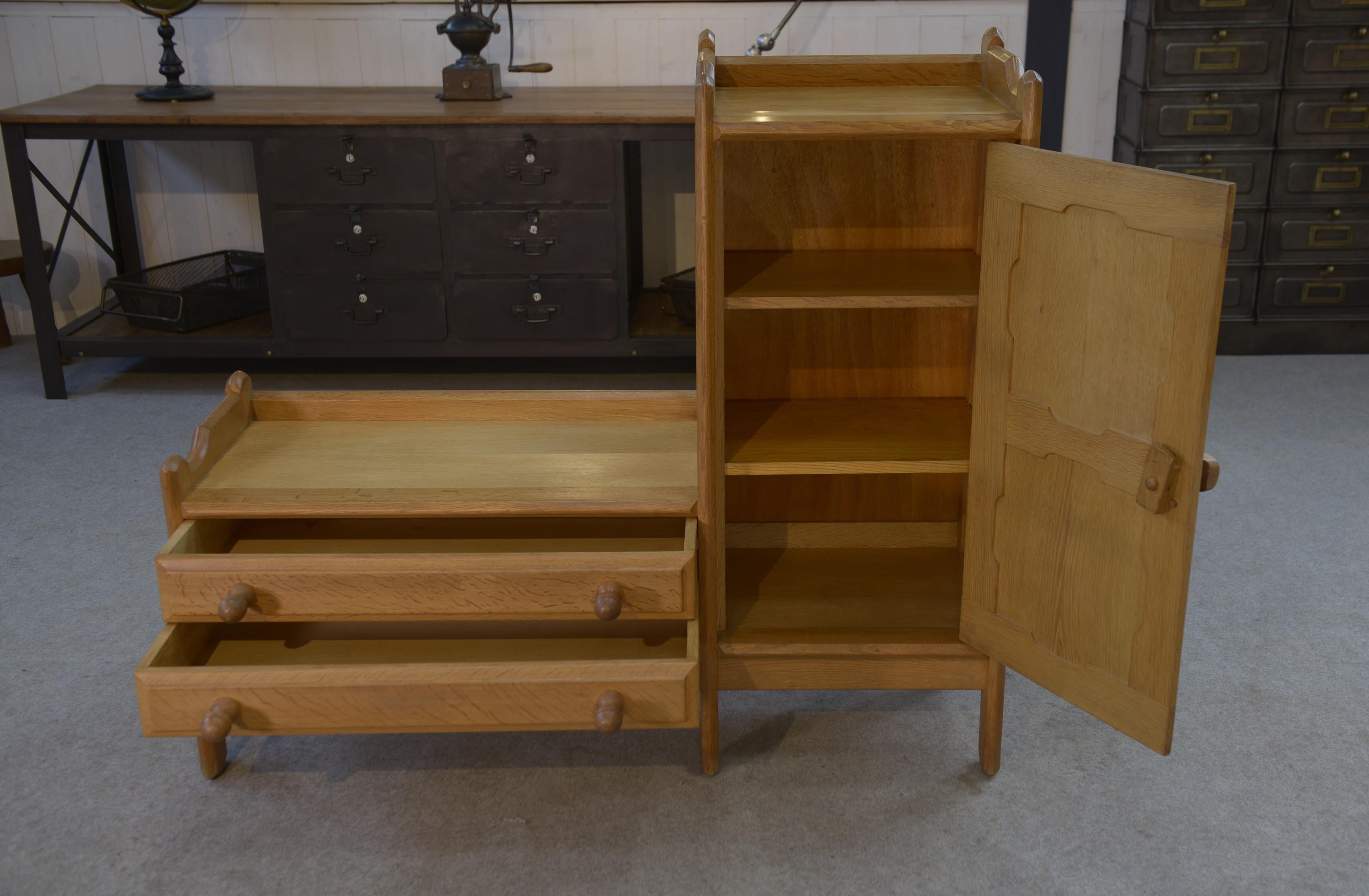 Mueble de entrada en madera de Guillerme et Chambron 1960 mediados del siglo XX en venta