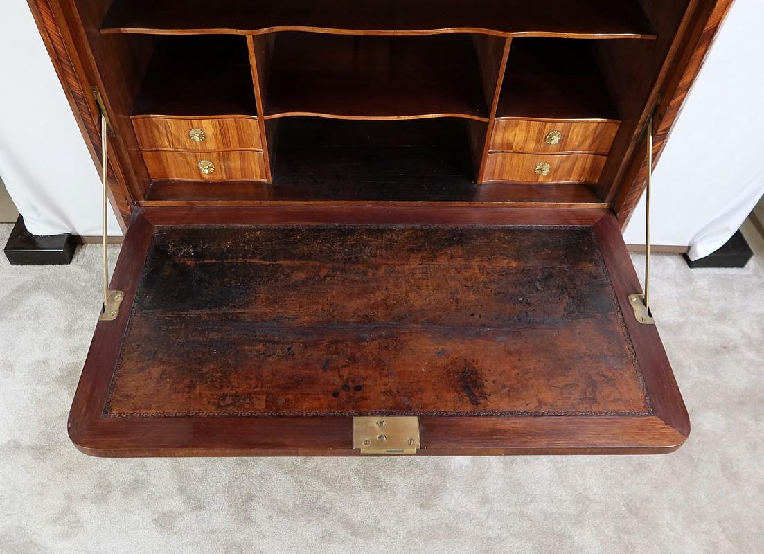 Secretary furniture in precious wood, stamped J. Popsel, Louis XV - 18th century For Sale 8