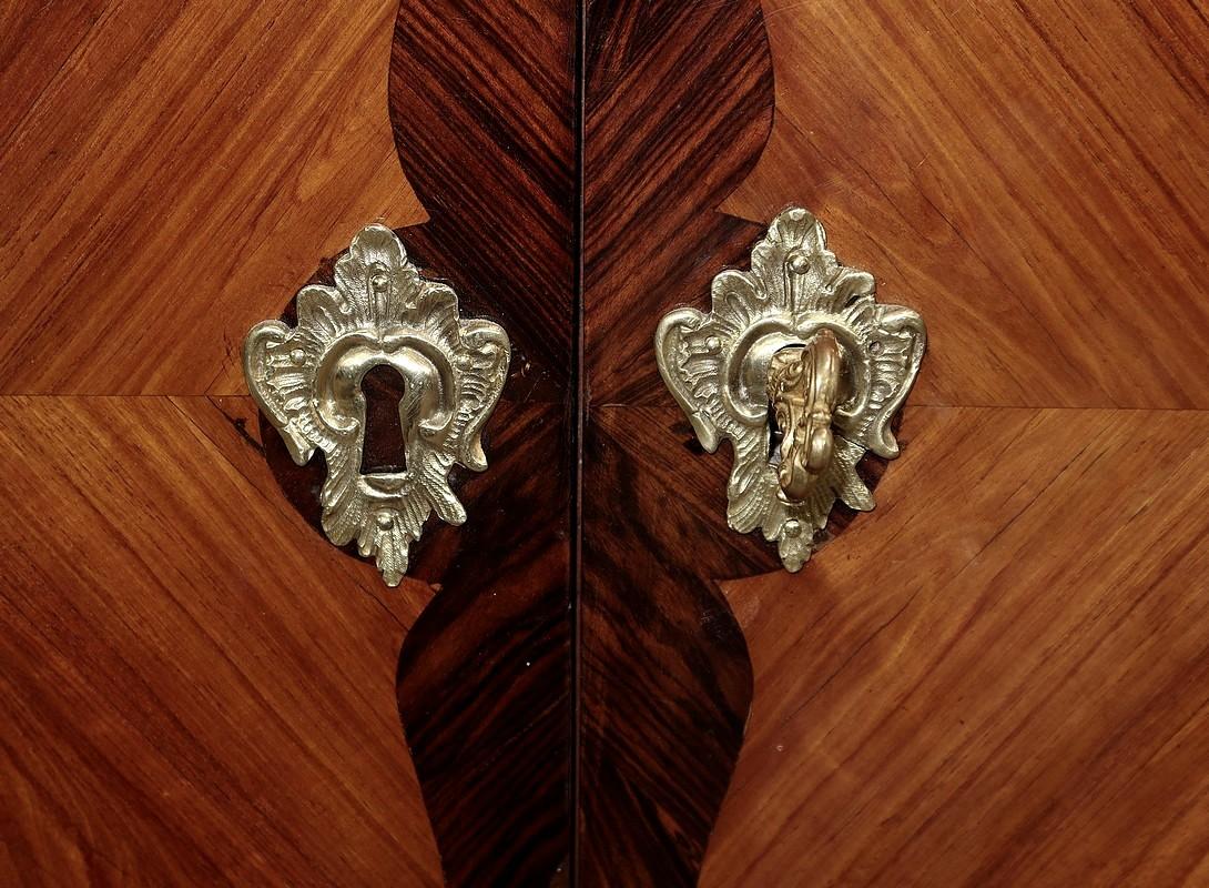 18th Century and Earlier Secretary furniture in precious wood, stamped J. Popsel, Louis XV - 18th century For Sale