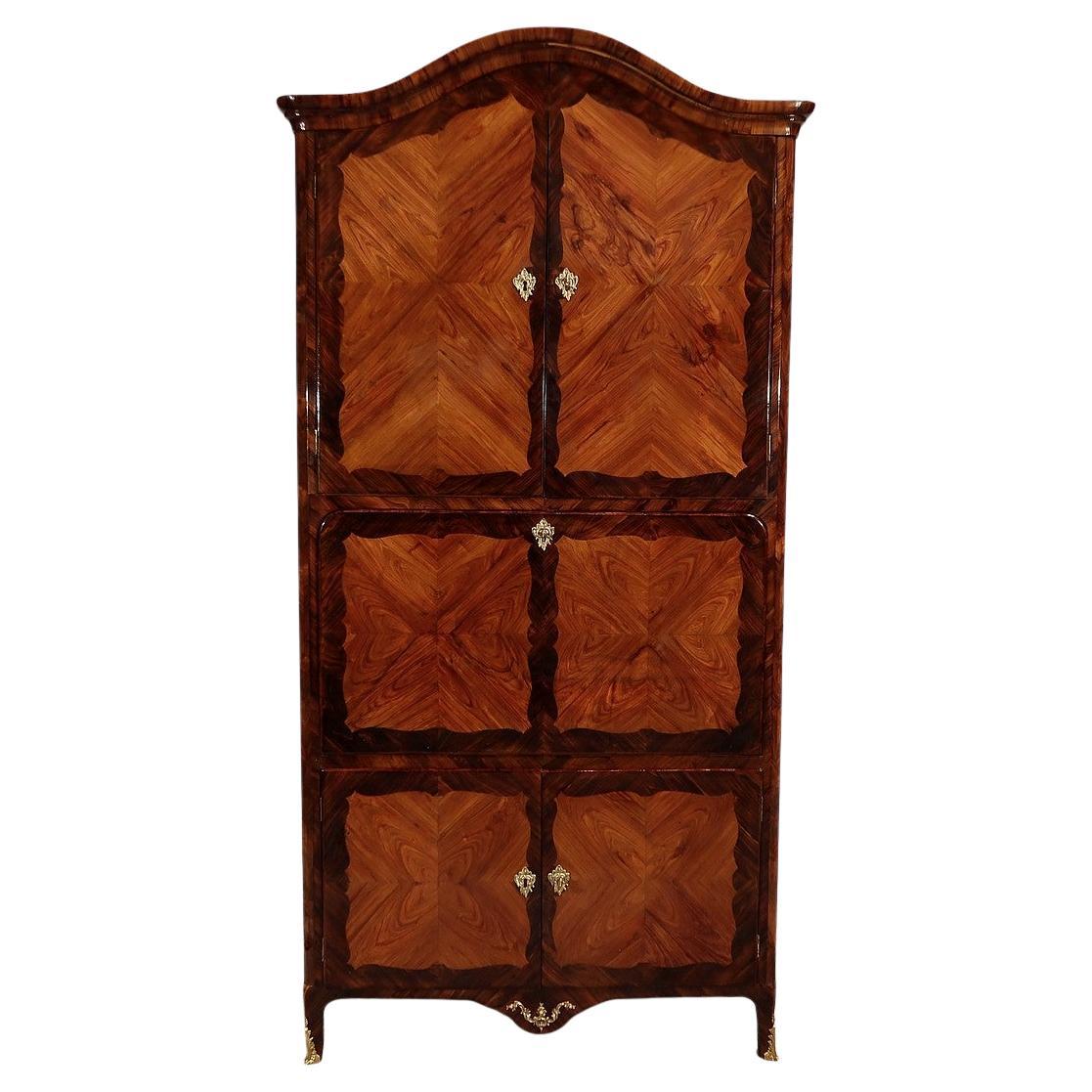 Mueble secreter de madera preciosa, estampado J. Popsel, Luis XV - Siglo XVIII