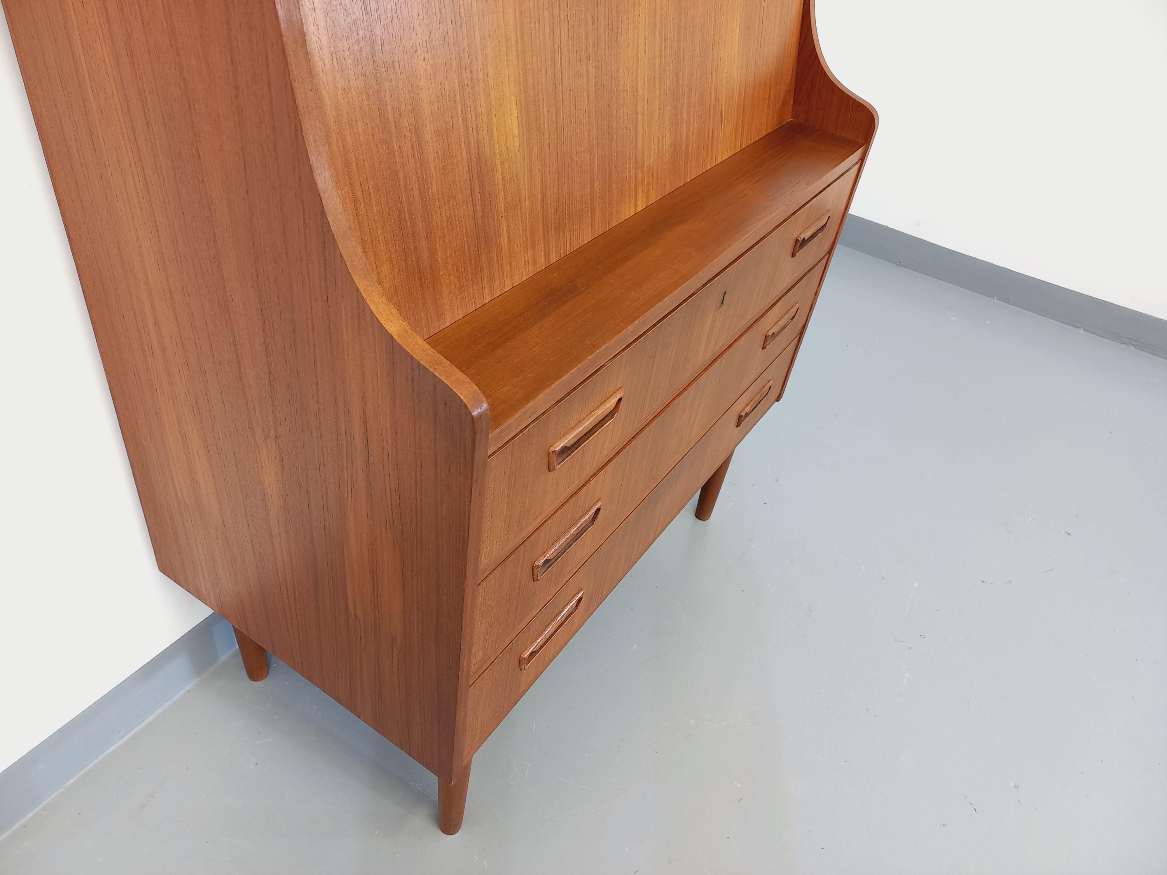 Meuble secrétaire scandinave danois vintage Tibergaard en teck des années 50 60 Bon état - En vente à BESANÇON, FR