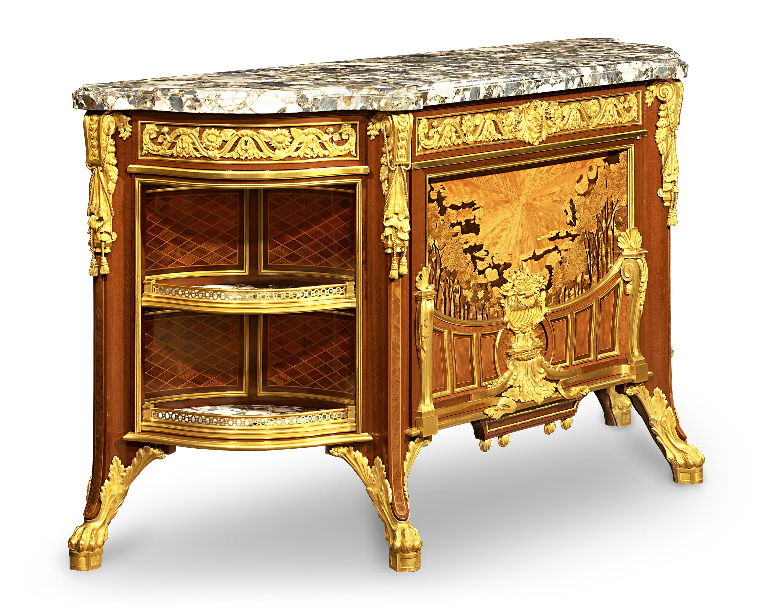 Louis XV Meuble Soleil Commode by François Linke For Sale