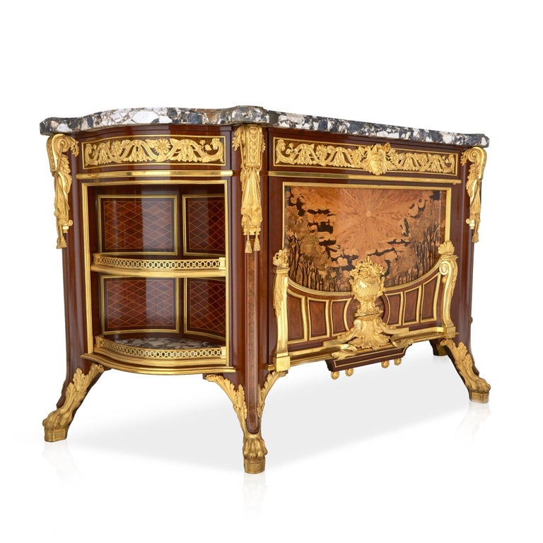 This exceptional commode was crafted by the famous ébéniste, Francois Linke (French, 1855-1946). To create this piece, Linke worked to a design by the furniture-maker Georges-François Alix (1846-1906), which was itself based on an 18th century model