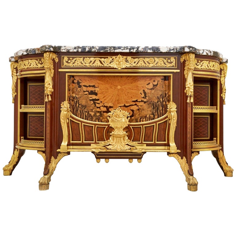 'Meuble Soleil', Gilt Bronze-Mounted Marquetry Commode by Linke and Alix For Sale