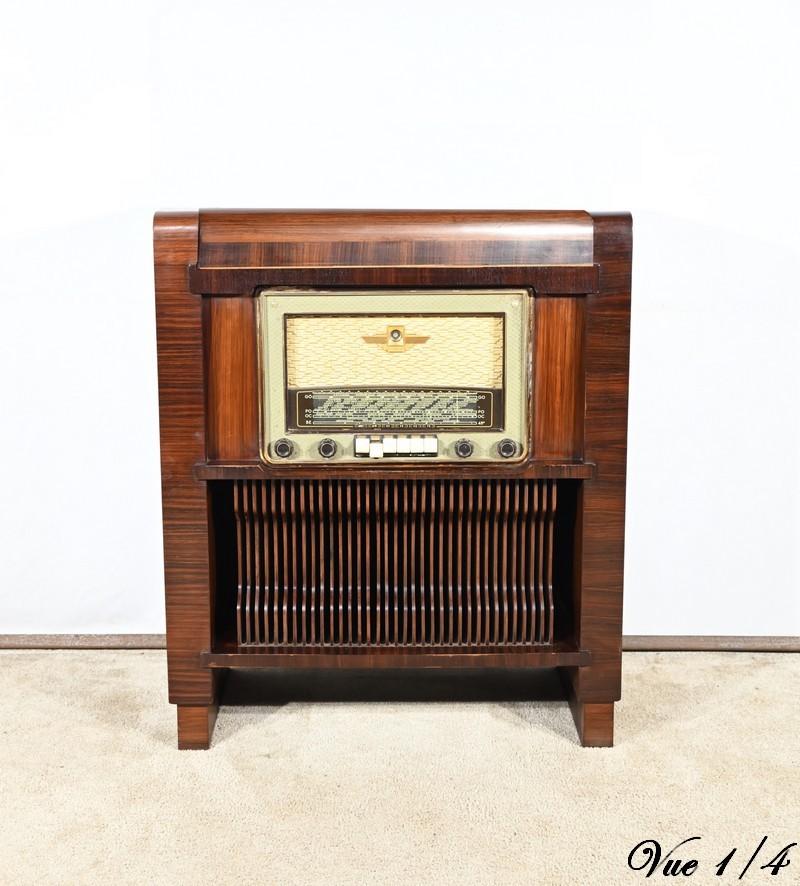 Français TSF et meuble pour tourne-disques, Amplix - 1950 en vente