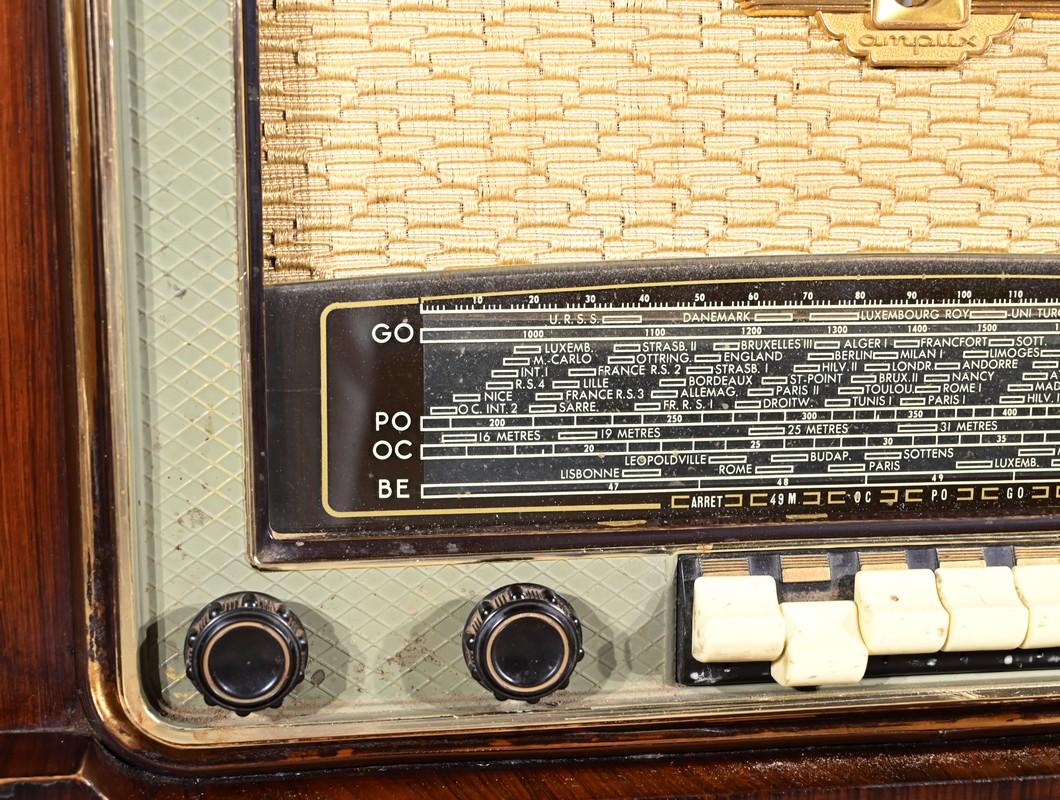 Bois TSF et meuble pour tourne-disques, Amplix - 1950 en vente