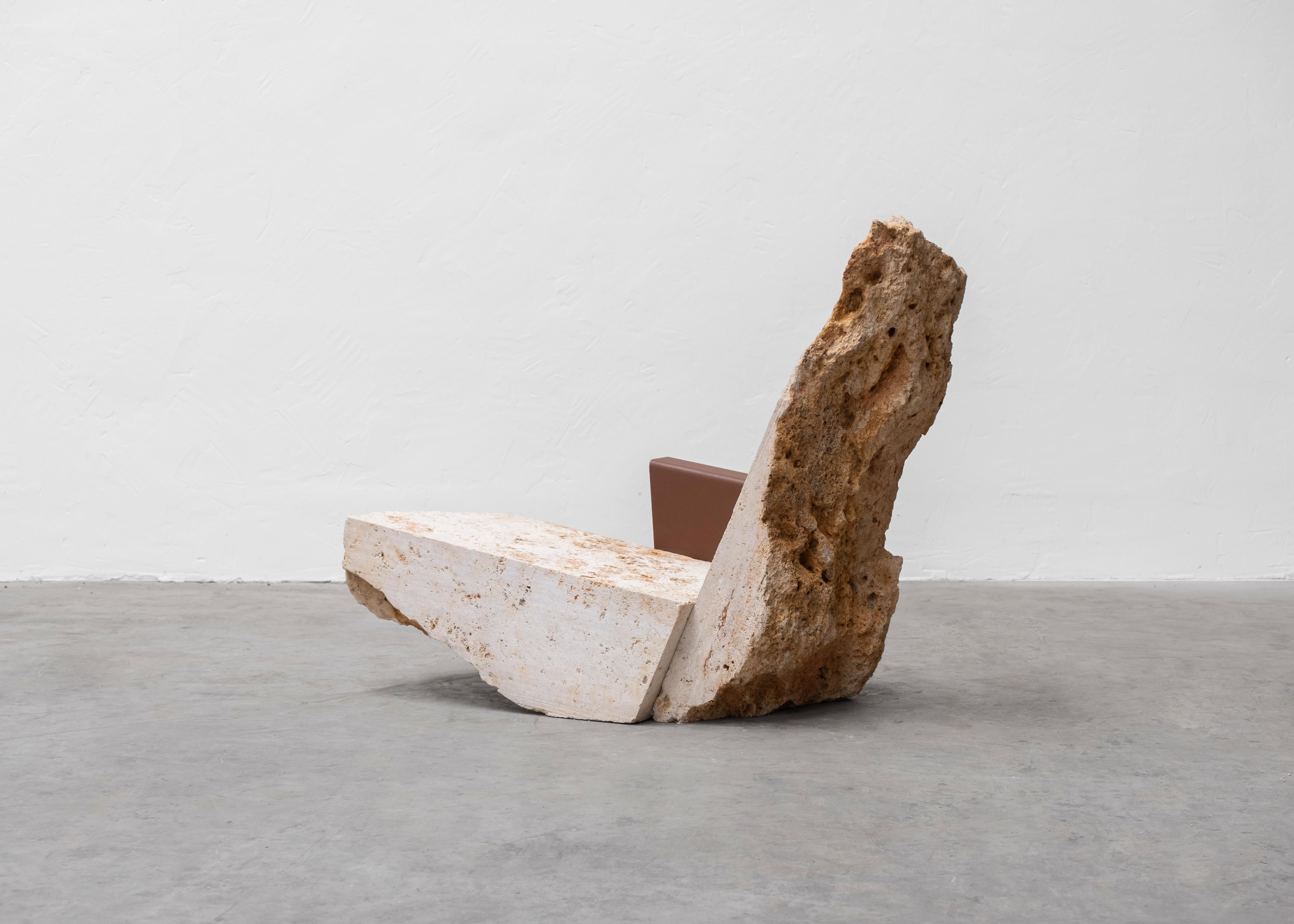 Contemporary Powder-coated Steel Stone Lounge Chair by Frédéric Saulou For Sale 5