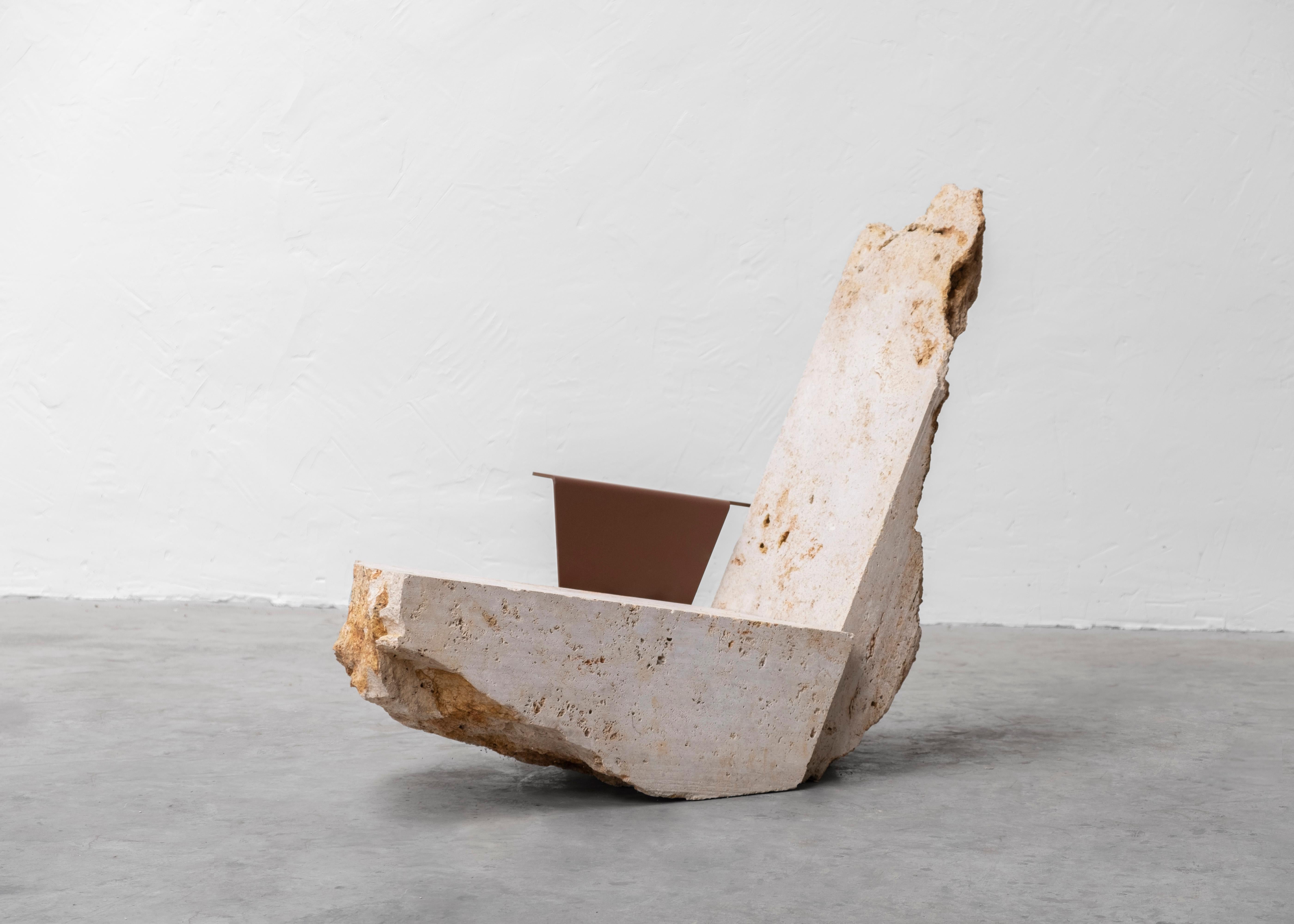 Contemporary Powder-coated Steel Stone Lounge Chair by Frédéric Saulou For Sale 6