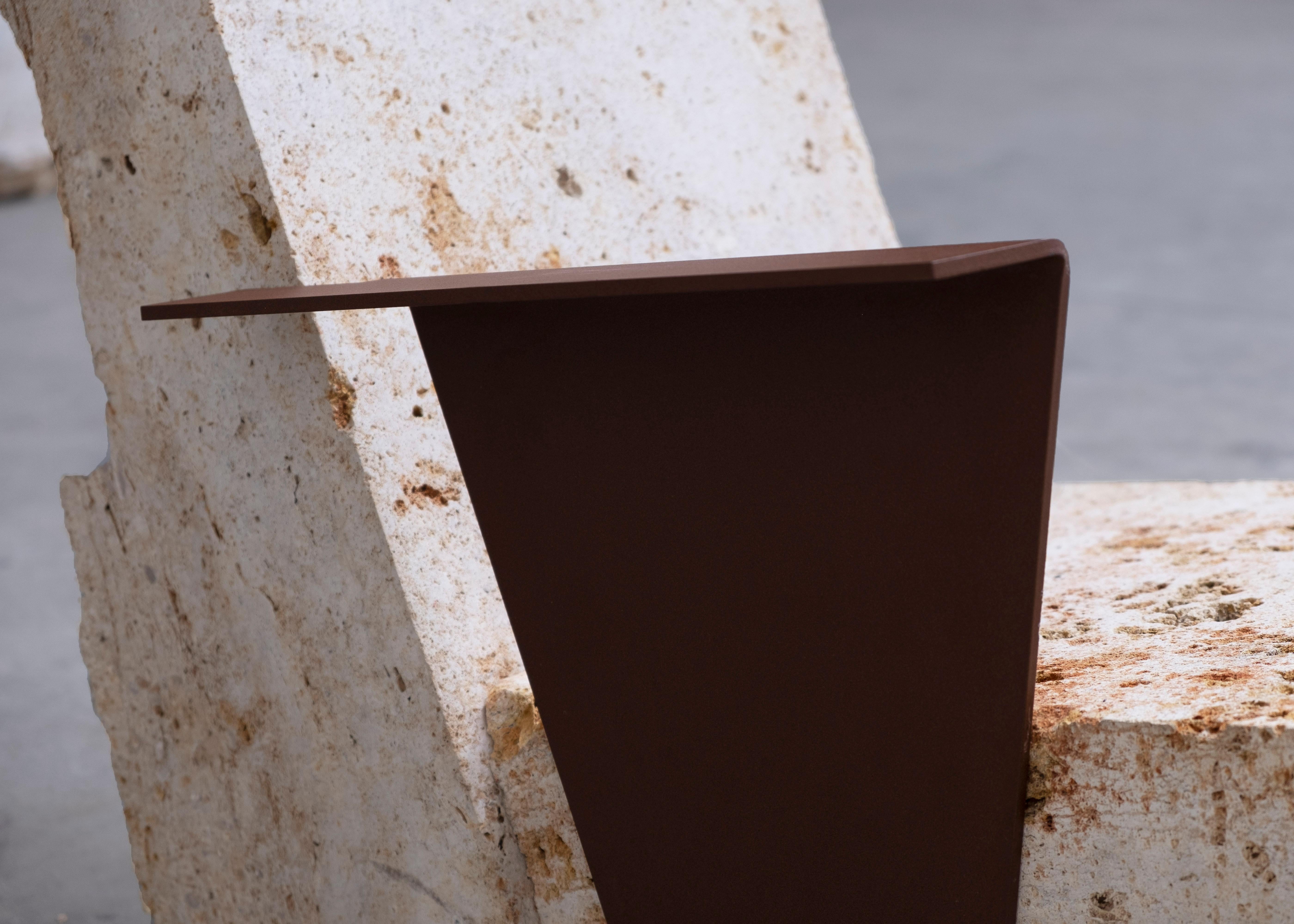 French Contemporary Powder-coated Steel Stone Lounge Chair by Frédéric Saulou For Sale
