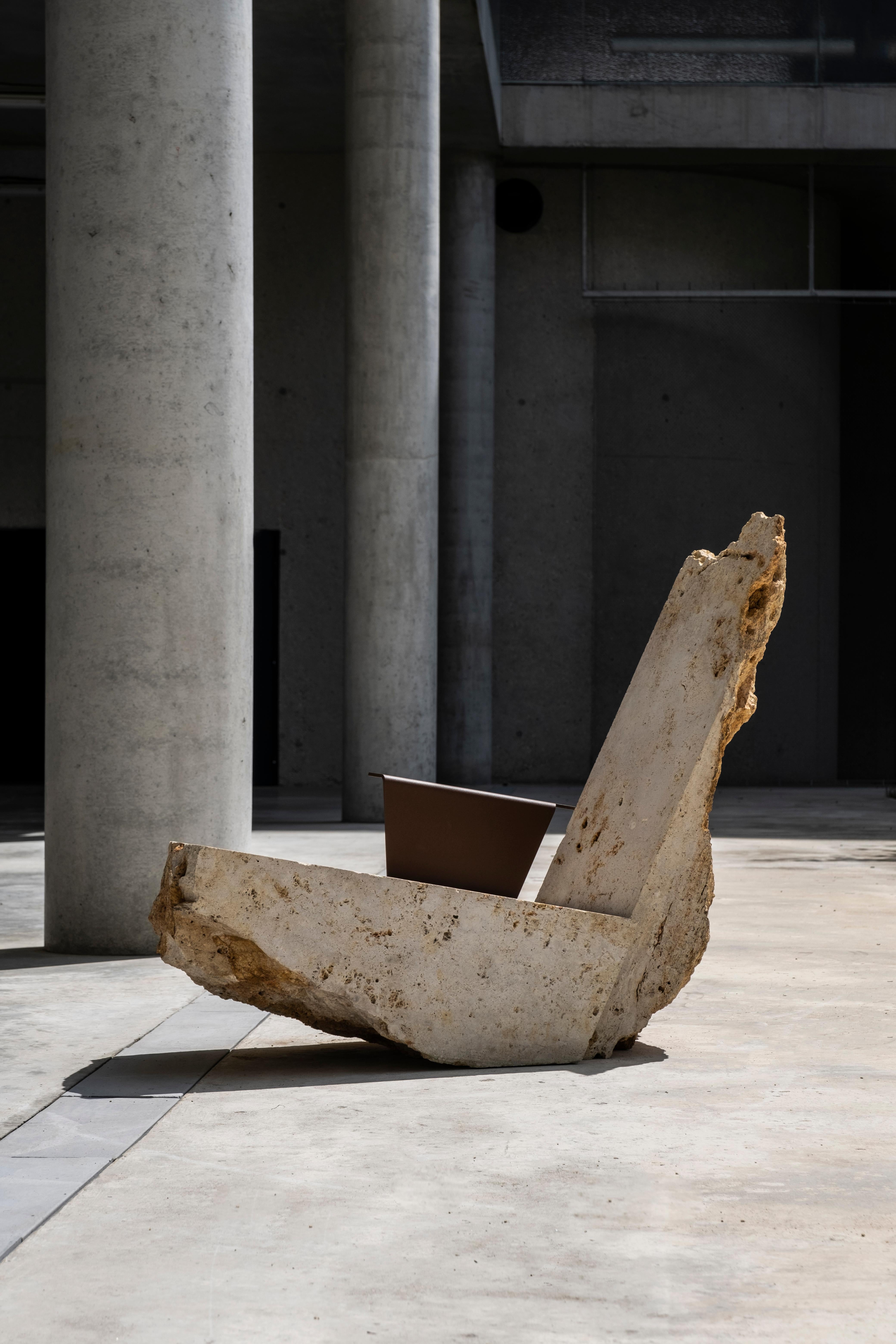 Contemporary Powder-coated Steel Stone Lounge Chair by Frédéric Saulou In New Condition For Sale In Geneve, CH