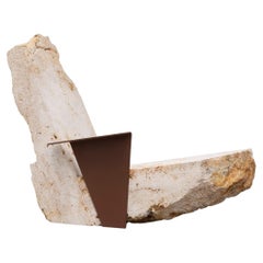Contemporary Powder-coated Steel Stone Lounge Chair by Frédéric Saulou