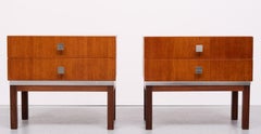 Meurop pair Teak Nightstands  1960s Belgium