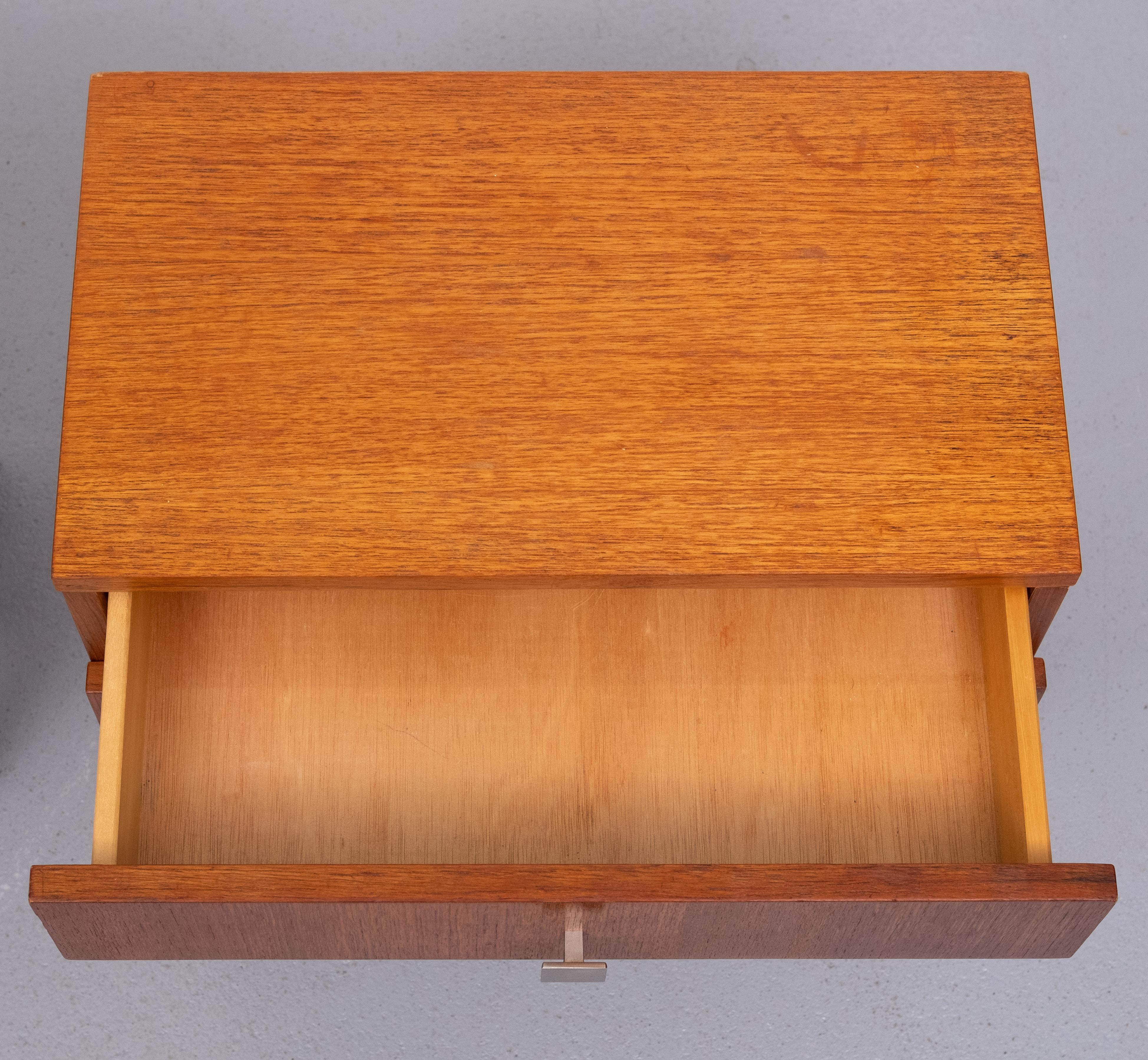 Meurop pair Teak Nightstands  1960s Belgium 2