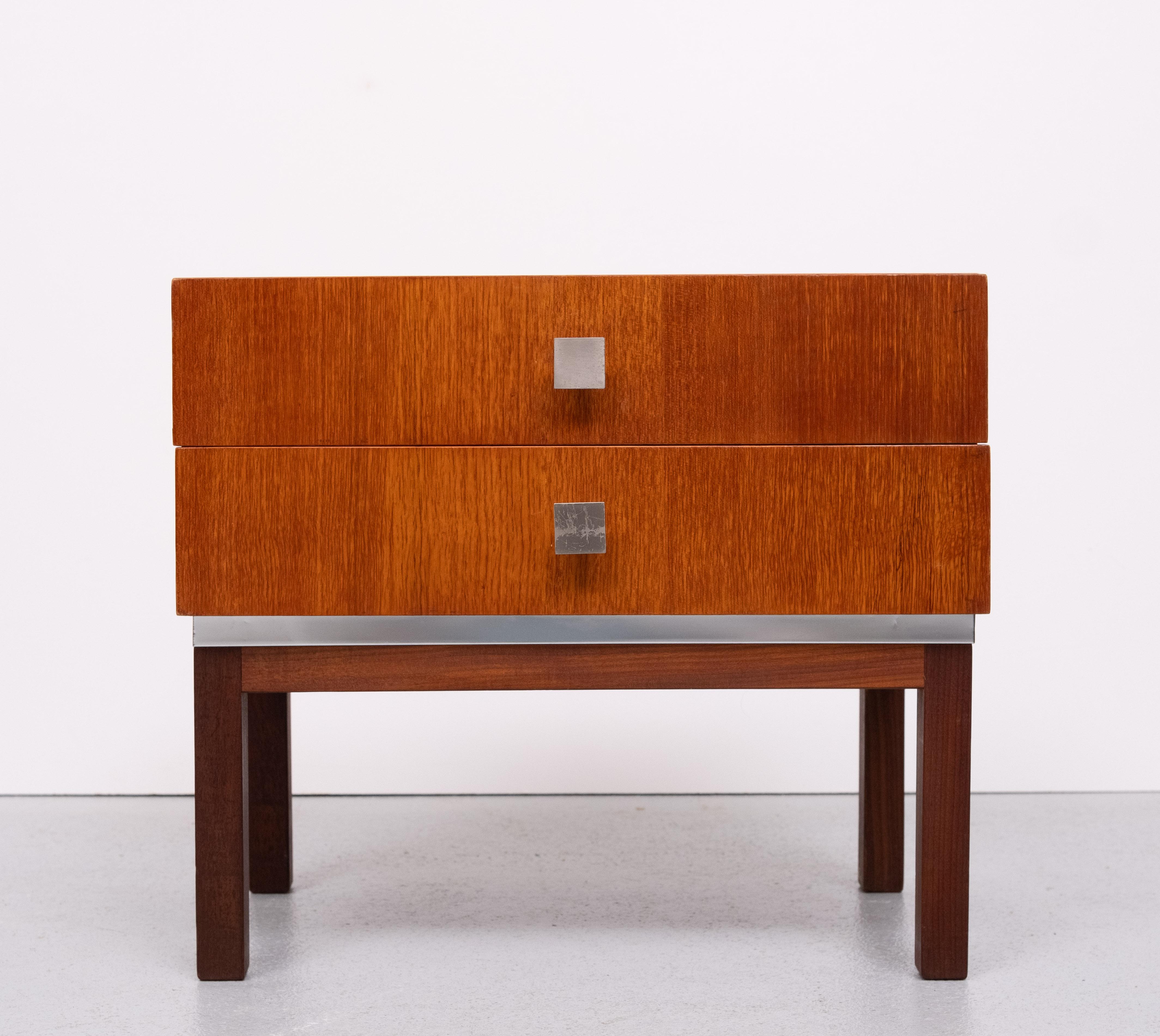 Meurop pair Teak Nightstands  1960s Belgium 3