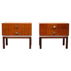 Meurop pair Teak Nightstands  1960s Belgium