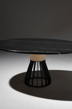Mewoma Dining Table, Black Legs Black Top by Jonah Takagi for La Chance
