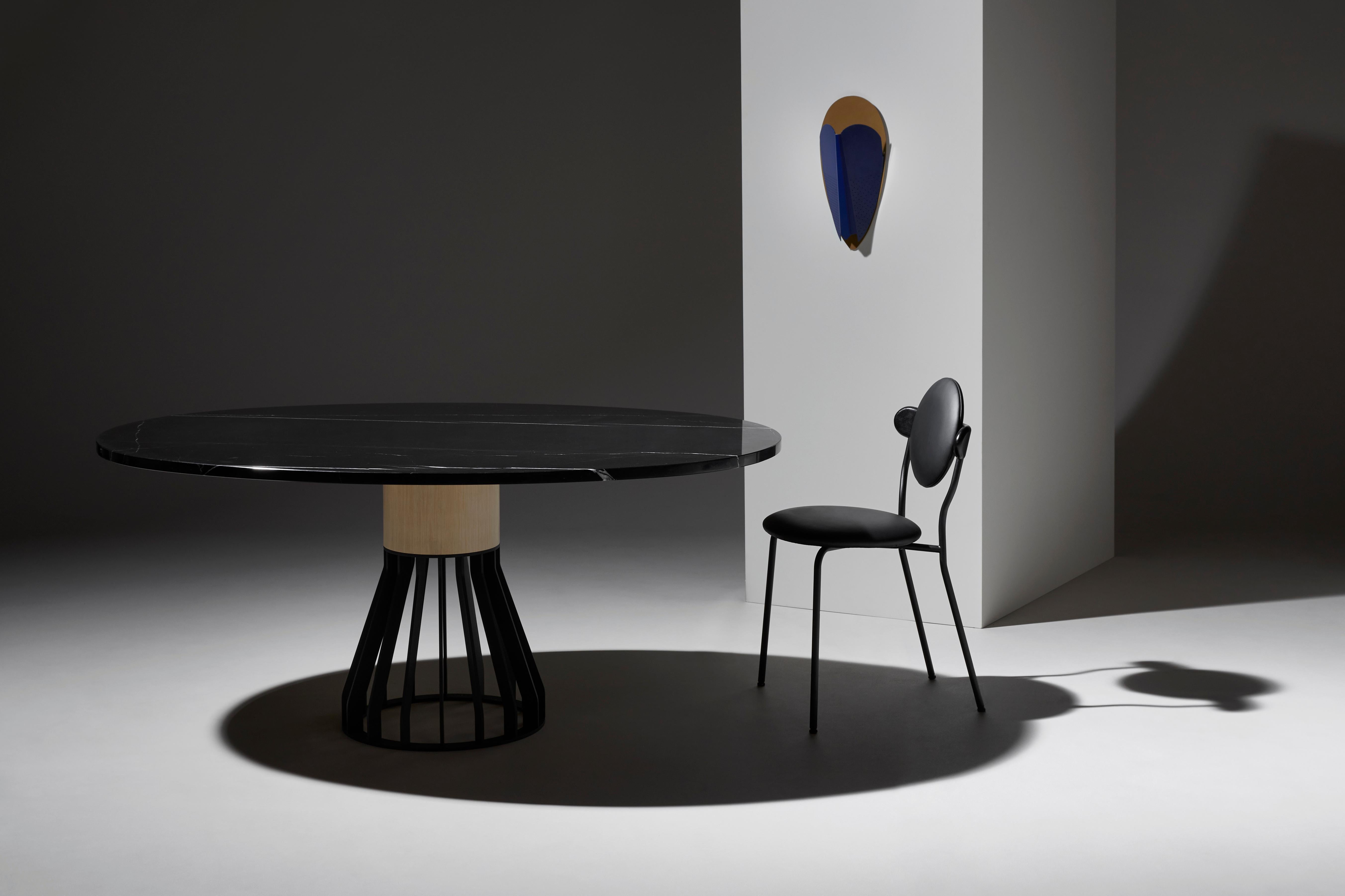 Mewoma Dining Table, Black Legs Black Top by Jonah Takagi for La Chance For Sale 2