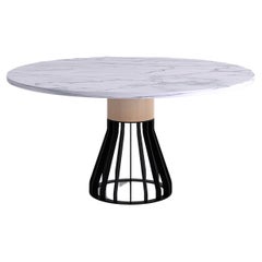 Mewoma Dining Table, Black Legs White Top by Jonah Takagi for La Chance