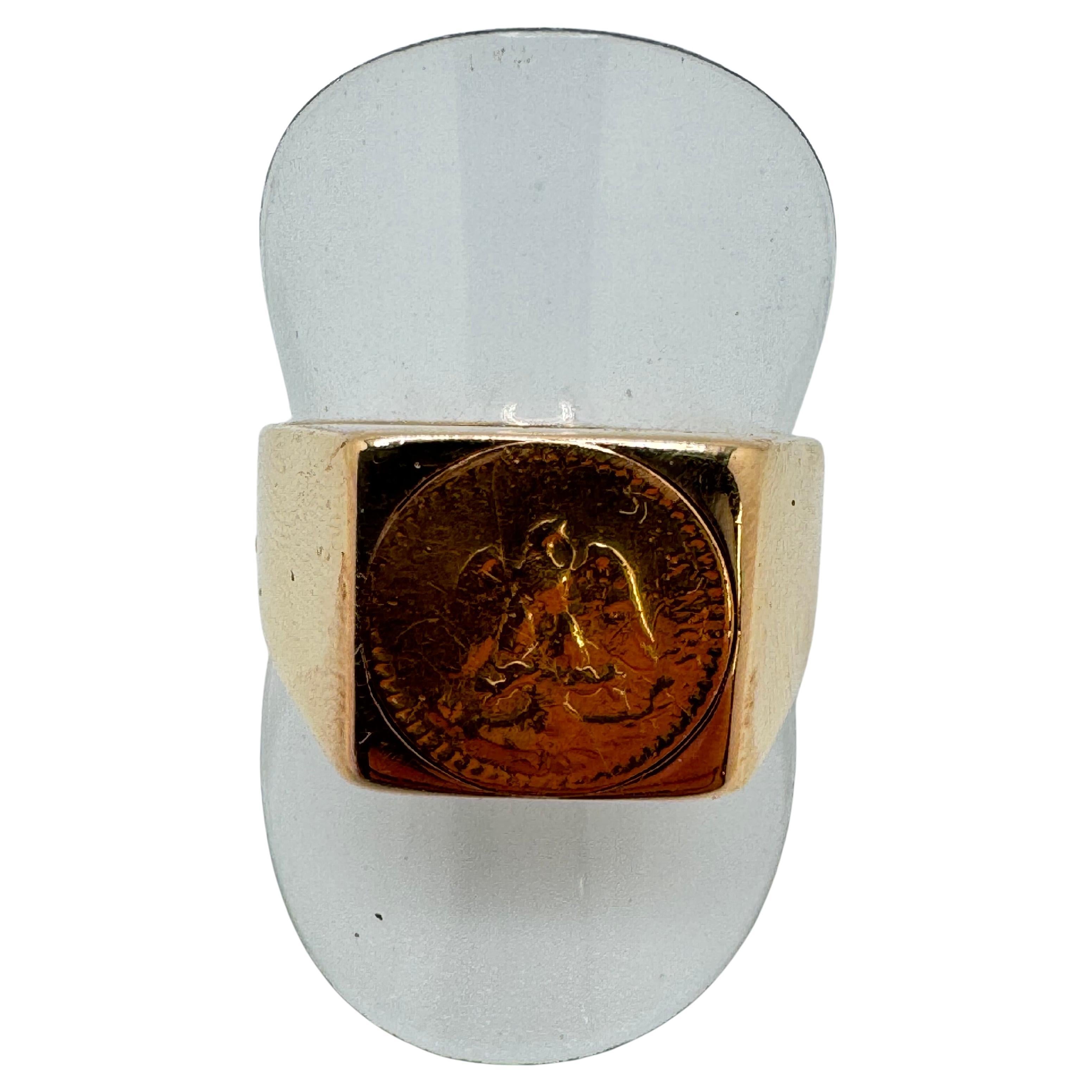 Anello con moneta messicana da 2 pesos in vendita
