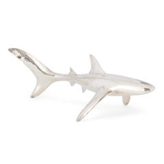 Scultura di squalo messicana del XX secolo placcata in argento di Enrique Jolly