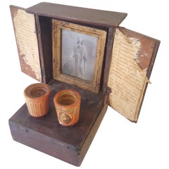 Mexican 20th Century Spanish Colonial Personal Christian Altar and Donation Box