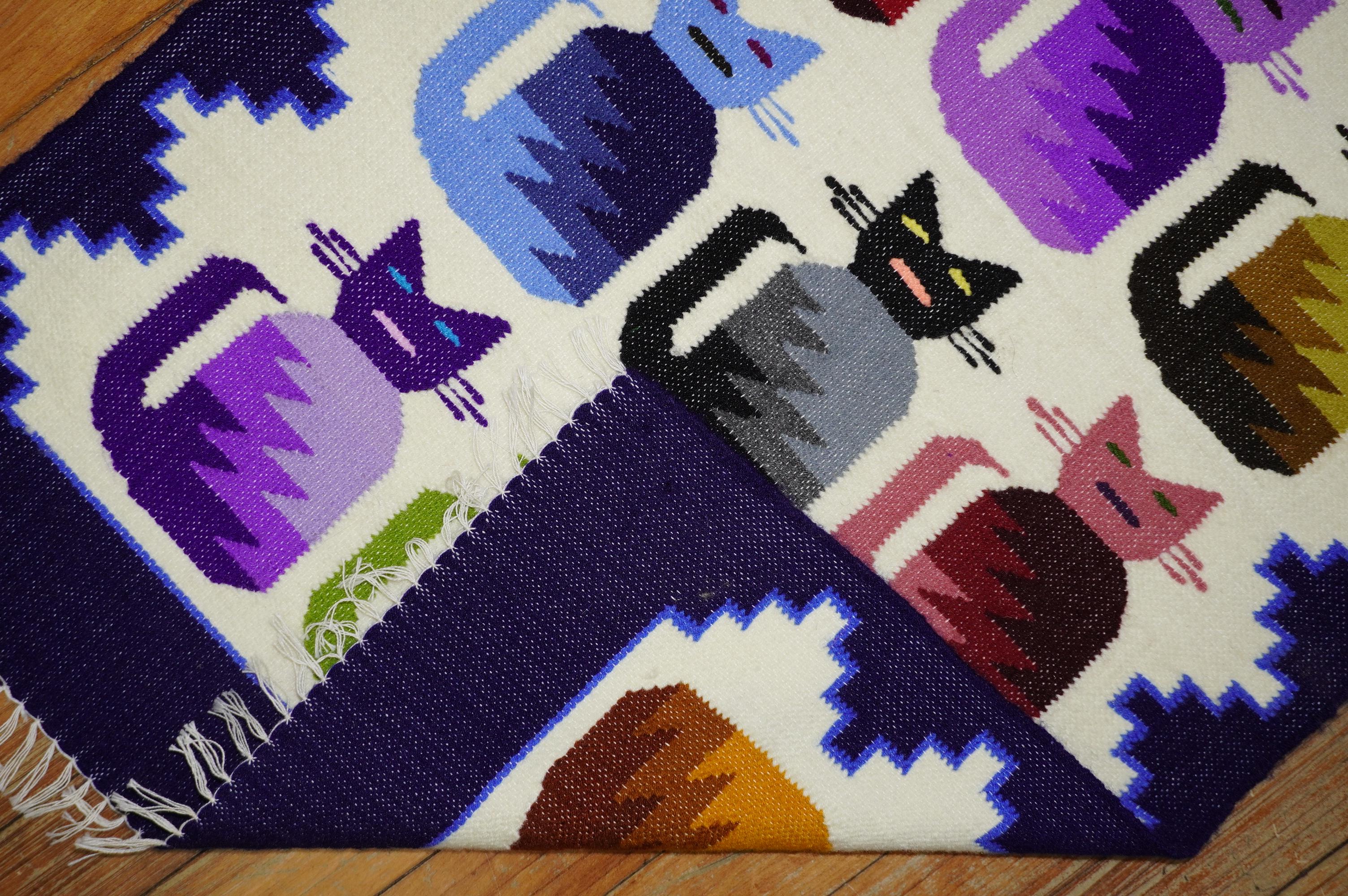 Mexican 9 Kitten Wool Handmade Textile 1